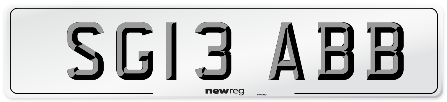 SG13 ABB Number Plate from New Reg